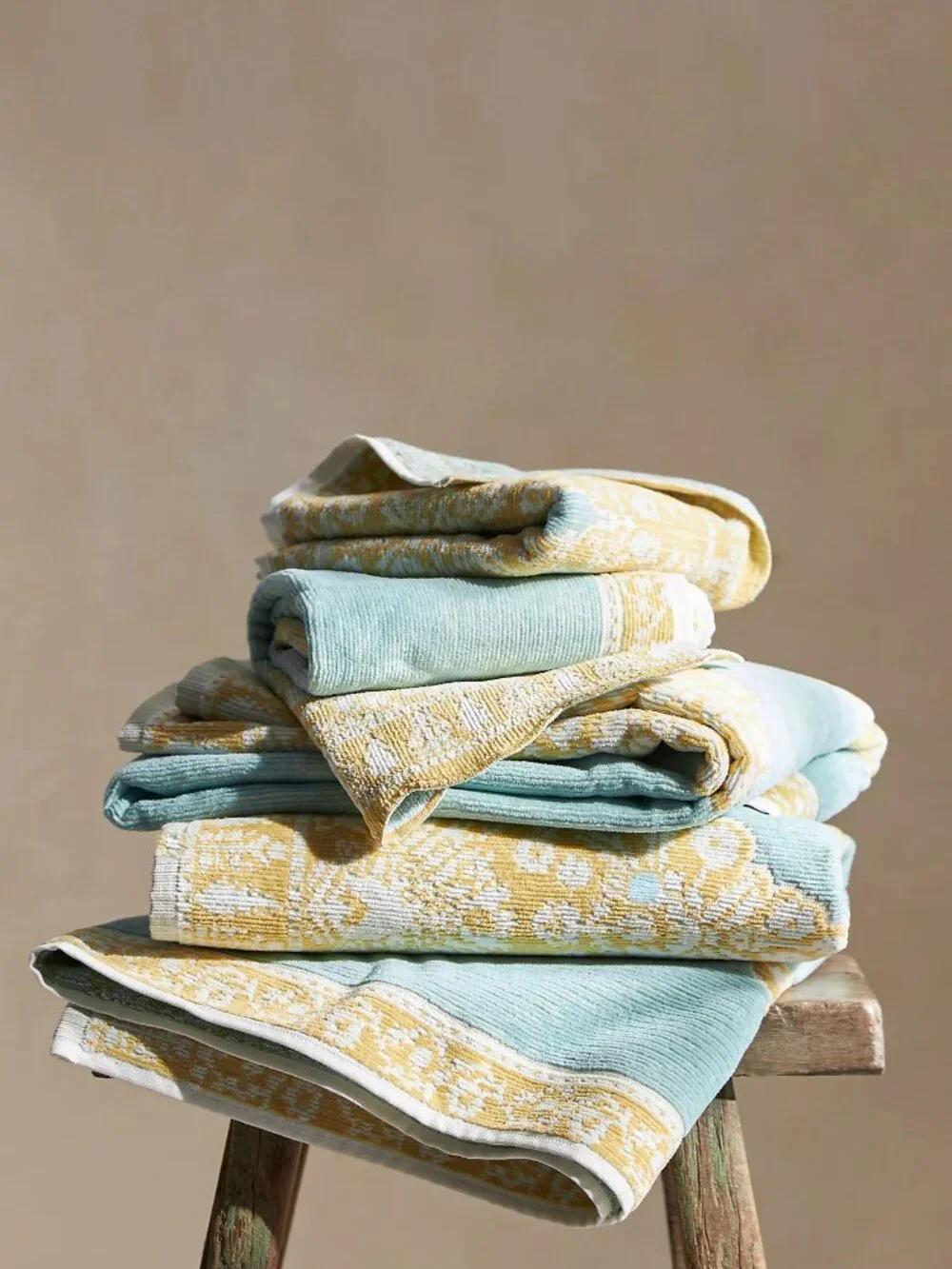 Anthropologie Tiya Velour 100% Cotton Bath & Hand Towels (2 sets)